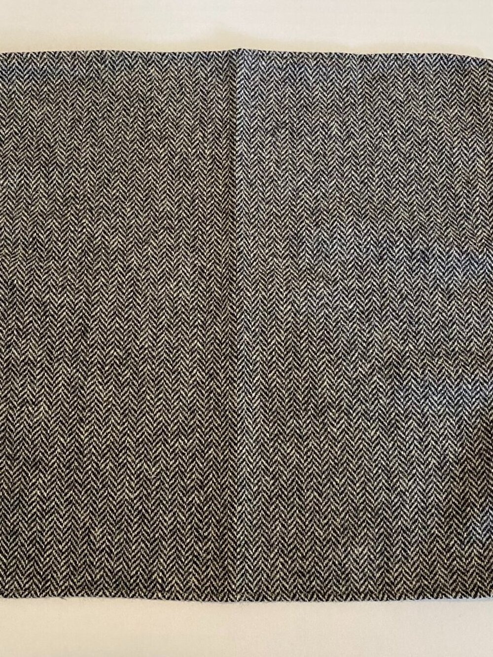 J.Crew NWT Black & White Herringbone Wool Pocket Square